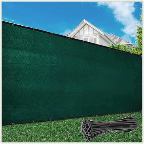 ColourTree Customized Size Fence Screen Privacy Screen Green 4' x 14' - Commercial Grade 170 GSM - Heavy Duty - Cable Zip Ties Included - color: Green, size: 4' x 14' Custom Made Size