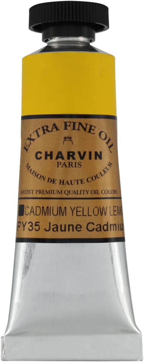 Charvin Extra Fine Oil Paint, Cadmium Yellow Lemon 20 ml - Triple-Milled, Rich Texture, Poppy Oil-Based, Light-Fast, Handmade, Archival Quality