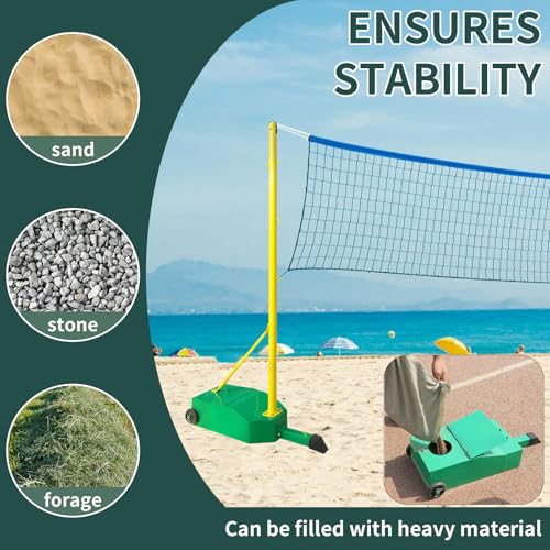 Badminton Pole,Portable 5.1FT Badminton Net Frame Poles with Wheel,Movable Badminton Pole Stand with Heavy Duty Base,Badminton Net for Backyard Park Stadium School Indoor Outdoor