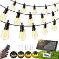 Solar Lights Outdoor Patio Lights: S14 25M 82FT Solar Powered Remote Control 3 Light Modes Dimmable Solar Waterproof Light - Shatterproof Bulbs - Camping Backyard Garden Deck Outside Yard - style: 82FT-Remote