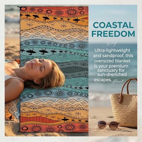 Large Beach Blanket Sandproof Waterproof 70.8" X 86.6"for Quick Drying Outdoor Picnic Mat for Beach - color: D05