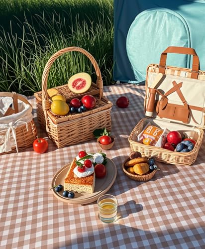 Wind Tour Waterproof Picnic Blanket with Carry Strap - Foldable Sandproof Outdoor Mat for Camping, Beach, Park - 59" x 71",Grey Grid (Two Mat Set) - color: 59” X 71“,grey Grid (Two Mat Set)