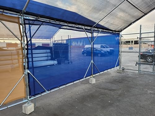 6x8 Blue Mesh Heavy Duty Tarp Net Sunshade Fence Screen Patio and Canopy Cover - size: 6x8