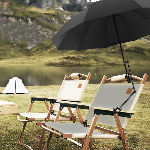 UPF 50+ Beach Umbrella with Adjustable Universal Clamp - style: Auto/XL