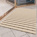 Shower-Mat Non Slip, PADOOR Heavy Duty Bathtub-Mat Curlable Quick Drain Sturdy Bath Tub Mat Without Suction Cups for Indoor Outdoor Use 17x36 Inch Beige