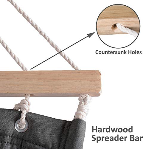 SUNCREAT Hammocks Double Hammock with Adjustable Wooden Stand Included, Outdoor Hammocks for Outside, 475 lbs Capacity, Dark Gray - color: Dark Gray With Adjustable Stand