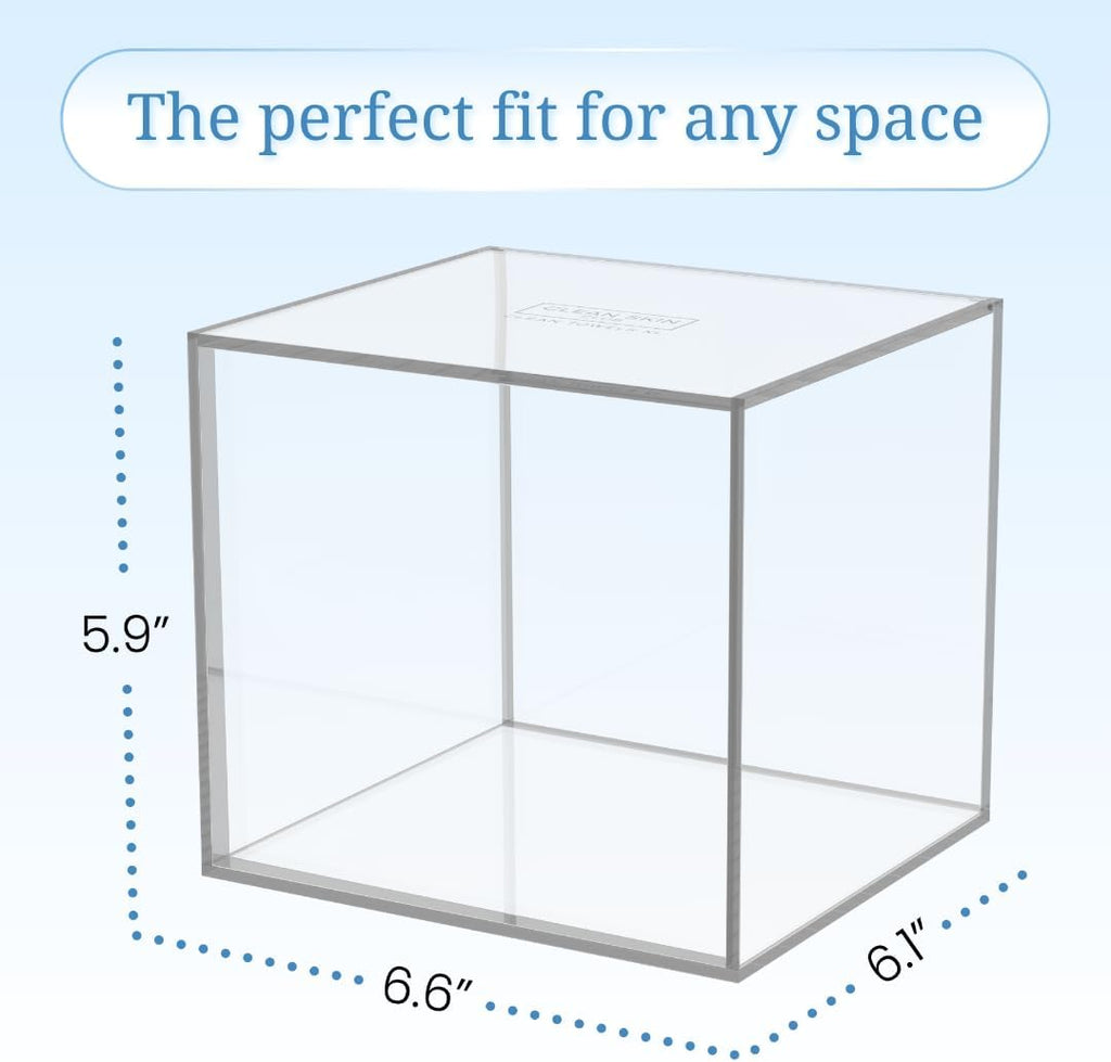 CLEAN SKIN CLUB Clear Acrylic Box for Clean Towels XL (NOT Included), Container For 50 Disposable Clean Towels XL, Face Towelettes Bathroom Counter Storage, Bin for Cleansing Facial Dry Wipes