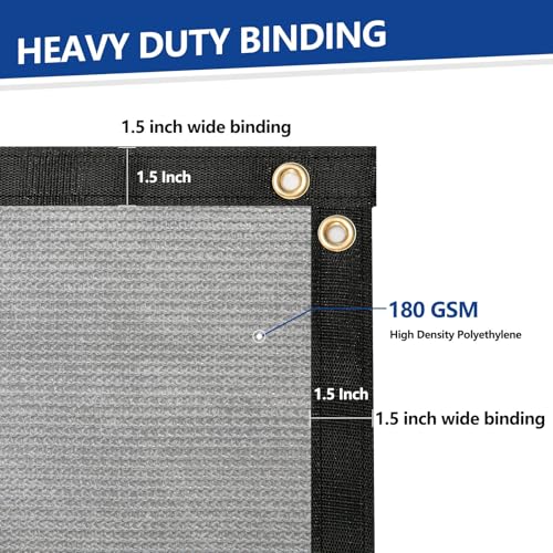 Buzzbazaar 6' x 57' Gray Heavy Duty Privacy Fence Screen - Commercial Grade Shade Cover with Brass Grommets, Outdoor Wind Block & Yard Barrier, Customizable Size