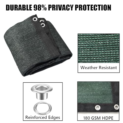Privacy Fence Screen 3 X 50 FT, Heavy Duty Outdoor Shade Mesh Cloth for Garden, Backyard, Patio, Balcony & More – UV Protection, Windproof & Durable – Easy Installation with Grommets, Customizable - size: 3FT X 50FT