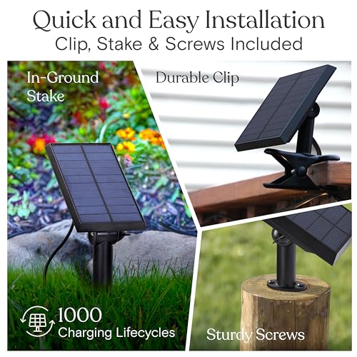 Brightech Ambience Hybrid Outdoor String Lights - Dual Plug and Solar Powered Waterproof LED Light String for Outside - 27 Ft, Dimmable 4W, Soft White Edison Bulbs for Camping, Patio, Cafe, Yard - style: Hybrid Super Bright - 27 Feet