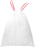 5 Gallon Trash Bags Drawstring, Pack of 42, Small Garbage Bags, 50x61cm, 8g/pcs, Unscented, White