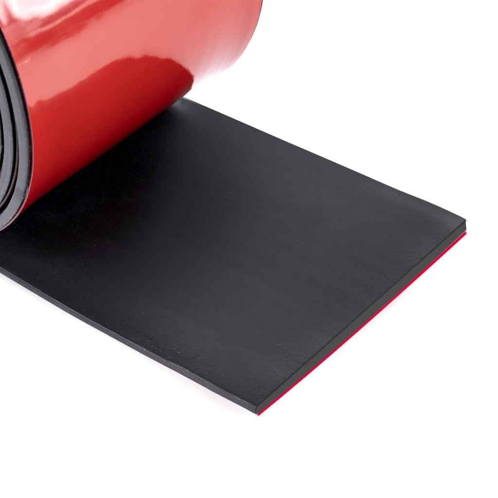 Adhesive Rubber Strips Neoprene Rubber Sheets, Rolls & Strips with Adhesive Backing Rubber Pads Self Stick Seal Rubber Gasket Adhesive Back for Matting Padding - 4" Wide x 1/8" Thick x 10' Long