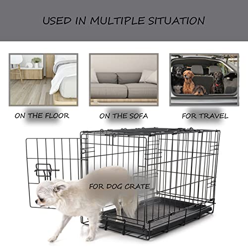 Washable Dog Bed Mat Dog Crate Pad Soft Fluffy Pet Kennel Beds Dog Sleeping Mattress for Large Jumbo Medium Small Dogs, 29 x 18 Inch, Gray - color: Grey, size: 29.00" x 18.00" x 1.50"