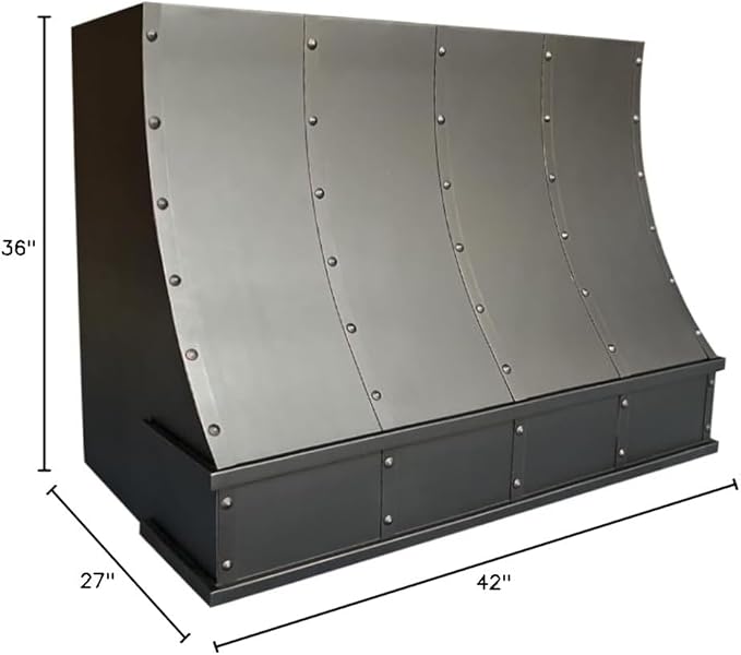 CT Copper Tailor Sloped Copper Vent Hood Island Mount,36'' W,42''H, 610 CFM Exhaust Fan,Stainless Steel Vent,LED Light,Dishwasher-Safe Baffle Filters,VH8TR1