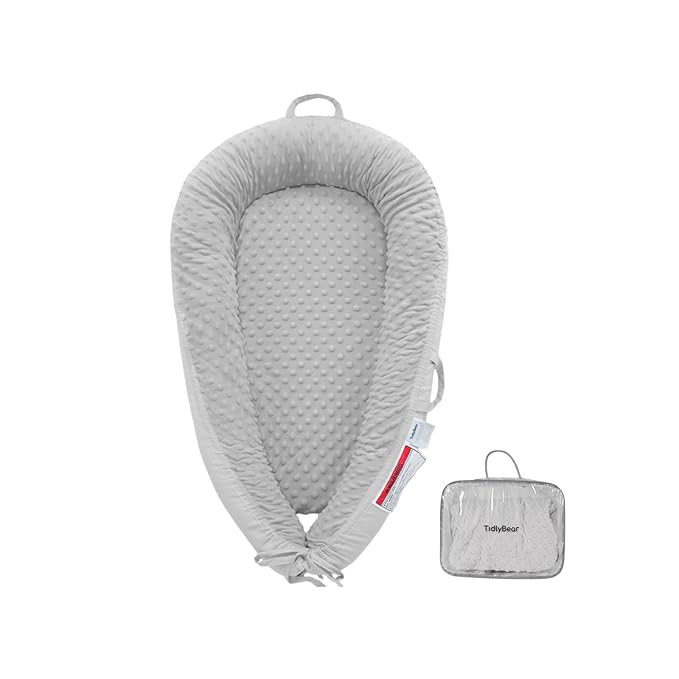 Baby Lounger – Soft & Breathable Newborn Nest for Infants 0-24 Months, Organic Cotton Baby Pillow for Tummy Time, Playtime & Travel, Newborn Babies Essential Gift