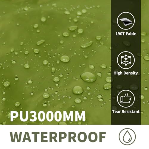 Frelaxy Tent Footprint, Waterproof Camping Tarp, Durable Tent Floor to Elevate Your Camping, Hiking, Backpacking, Hammock, Beach Experience - color: Army Green, size: 4-5 Person—104'' x 80''