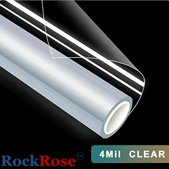 UV 99% Security and Safety 4 Mil Clear Window Film Shatterproof Anti Shatter Tempered Glass Film for Home and Office Windows (Clear, 36 in x 100 FT)
