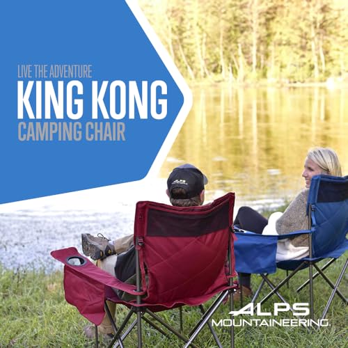 ALPS Mountaineering King Kong Camping Chairs for Adults with Mesh Cup Holders and Pockets, Built Durable and Reliable with Compact Foldable Steel Frame - color: Charcoal/Citrus - New