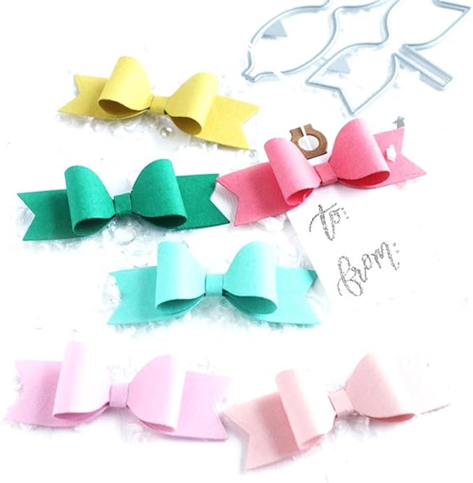 Ammsochy Cutting Dies Metal Stencils Scrapbooking Tools DIY Craft Carbon Steel Embossing Template for Paper Card Making Album Arts Crafts Supplies (Mini Bow tie-6.8x4cm)