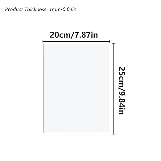 10 Pack 7.87x9.84 Clear Acrylic Sheet 1mm Thick, Clear Plexiglass Sheet 20x25cm, Plastic Plexiglass Board Acrylic Board for Wall Crafts Glass Picture Frame DIY Projects Signs and Painting