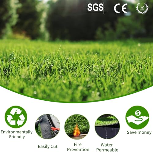 SunVilla 4FTX7FT Realistic Indoor/Outdoor Artificial Grass/Turf, Olive Green/Yellow, 4' x 7', Green/Olive Green/Yellow - size: 4 FT x 7 FT (28 Square FT)