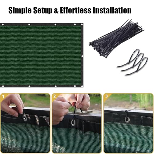 Privacy Fence Screen 3 X 50 FT, Heavy Duty Outdoor Shade Mesh Cloth for Garden, Backyard, Patio, Balcony & More – UV Protection, Windproof & Durable – Easy Installation with Grommets, Customizable - size: 3FT X 50FT