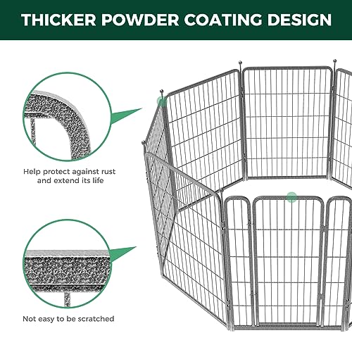 FXW Aster Dog Playpen Designed for Yard, 40inch 8 Panels - size: 40"H & 08 Panels