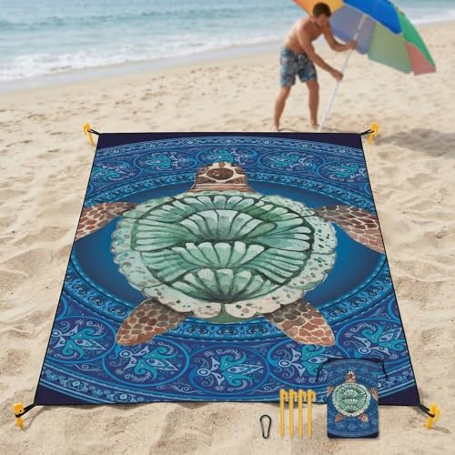 Large Beach Blanket Sandproof Waterproof 70.8" X 86.6"for Quick Drying Outdoor Picnic Mat for Beach - color: D04