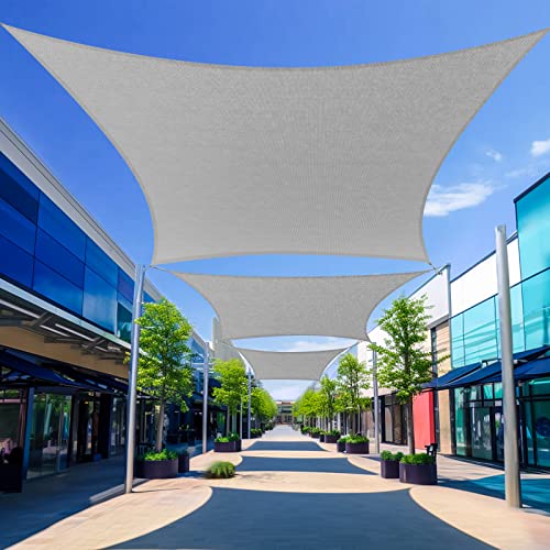 Shade&Beyond Shade Sail 14'X16' Rectangle Light Grey Breathable UV Block Outdoor Canopy for Backyard Patio Pergola Garden Deck(We Make Custom Size)