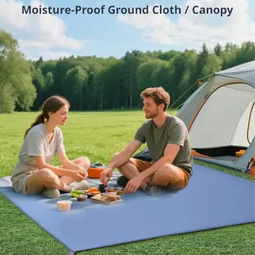Ultralight Tent Footprint Waterproof Camping Tarp, 210D Portable Ground Sheet Mat with Carry Bag, Multi-Use Picnic Beach Blanket for Camping Backpacking Hiking (Gray) - color: Gray