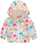 TUIJI Toddler Boys Girls Cartoon Print Zip Jacket Hooded Trench Lightweight Kids Coats Windbreaker Outdoor Cute Dust Coats