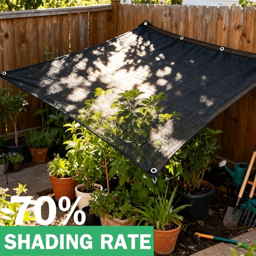 Shade Cloth - for Plants Greenhouse, 70% Sunblock Shade Sails -for Outdoor Garden Pergola Patio Lawn Sun Shade Cloths for Kennel Chicken Coop Easier to Hang Plant Shade Net Cover - size: 5'x16'