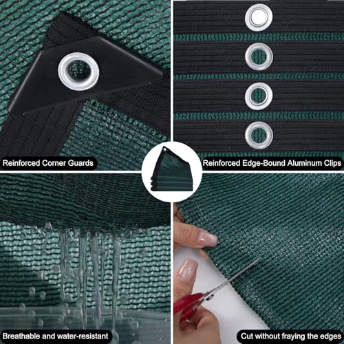 80% Sunblock Shade Cloth Net Resistant - Garden Shade Mesh for Plant Cover,Greenhouse,Chicken Coop,Kennels,Tomatoes Plants[Green8×10FT] - size: 8×10FT
