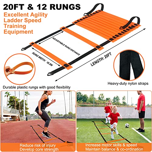Kids Soccer Goals for Backyard, 2 of 6 x 4 ft Kids Soccer Goal Set Soccer Net with 10 Soccer Cones, Agility Ladder & Carry Bag, Portable Soccer Training Equipment. - color: Blue