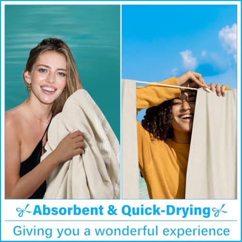 Oversized Turkish Beach Towel Blanket Cotton Polyester Blend Sandproof Towels Boho Woven Extra Large Big Sand Free Giant Throw Blankets Huge Picnic Camping Necessities Cloud For Adult Gifts 82x80 inch - color: Zzmtc Beige Cten, size: XXXL(88x82 IN,224x208