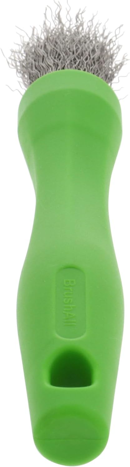 BrushAll® Wire Hand Brush with Ergonomic Handle and Tightly Packed Bristles for Kitchen, Garage, Indoor, Outdoor (Stainless Steel) Patent Pending