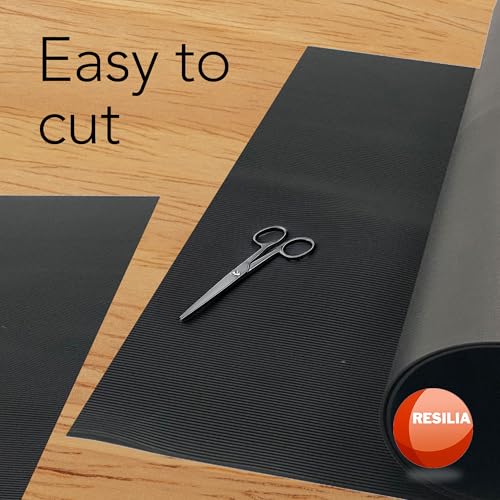 RESILIA Black V-Groove Utility Runner - Waterproof Vinyl Floor/Surface Protector, Heavy Duty Mats, Indoor Hardwood, Hard Floors, Garage, Hallway, Entryway, Kitchen, & Outdoor, 27” x 6’, Made in USA - size: 27" x 72"
