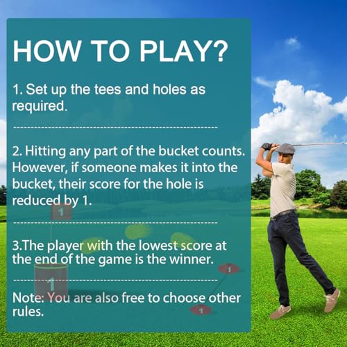 Golf Yard Bucket Games, 6 Holes Golf Practice Game with Flag, Indoor Outdoor Golf Chipping Game for Park, Beach, Backyard, Lawn - size: 5 SET