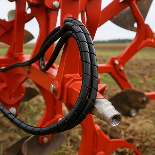 Electriduct 3/8 Inch Heavy Duty Spiral Wrap HDPE Flexible Plastic Cable Sleeve Hose Protector - 100 Feet - Black - color: Black, size: 0.38 in - 100 ft