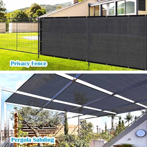 90% Black Sun Shade Cloth 10x20 ft - Fence Privacy Screen, Breathable Mesh Tarp & Serrated Grommets for Garden Plants Outdoor, Patio Pergola, Porch Cover, Chicken Coop & Dog Kennel - size: 10x20 ft