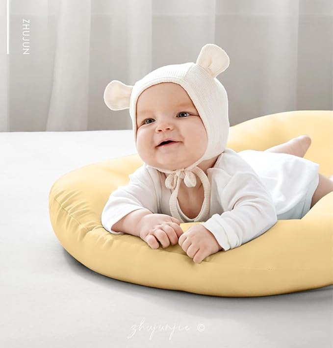 Baby Lounger for Newborn 0-18 Months, Bionic Design Infant Floor Seats & Loungers for Home and Travel, Soft Organic Cotton Baby Lounger, Newborn Babies Shower Gifts
