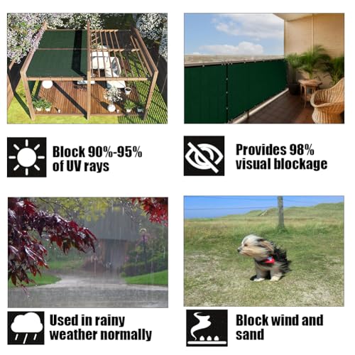 Privacy Fence Screen 3 X 40 FT, Heavy Duty Outdoor Shade Mesh Cloth for Garden, Backyard, Patio, Balcony & More – UV Protection, Windproof & Durable – Easy Installation with Grommets, Customizable - size: 3FT X 40FT