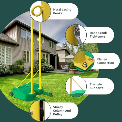 Portable Badminton Nets Pole,Movable Badminton Net Stand with Wheels,5.1ft Badminton Poles,Freestanding Sport Training Equipment for Outdoor & Indoor School Court Backyard Adults Kids Use