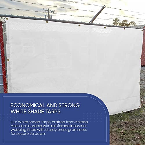 Tarps Now 6' x 8' White Heavy Duty Mesh Tarp with Brass Grommets - UV Resistant Reflective White 75% Sun Shade, Backyard, Patios, Breezeways, Gazebos, Kennels, or Mesh for Flatbeds, Trucks or Trailers - size: 6' X 8'