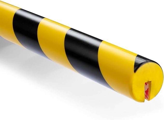 L-Shaped/Circular Edge Protector – 19" Durable Polyurethane Foam, High-Visibility Yellow/Black Stripes & Corner Safety Bumper for Impact Protection
