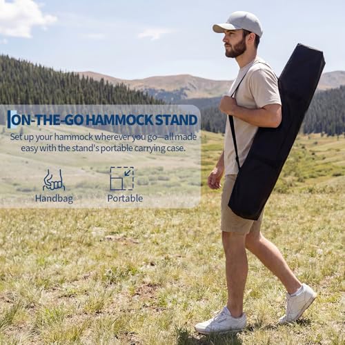 Garvee 9FT Hammock Stand, Heavy Duty Adjustable Steel Hammock, 450-Pound Capacity, Weather Resistant and Easy to Assemble