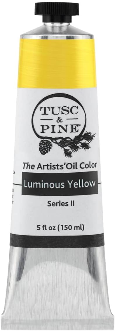Tusc & Pine Artist Oil Paint - Luminous Yellow, 150 ml, Non-Yellowing, Rich & Creamy Consistency, Maximum Pigment Load, Small Batch Milled Oil Paints Made in the USA for Professional Artists