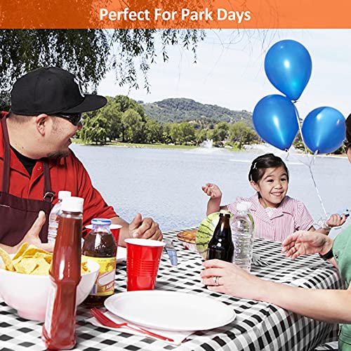 7ft Picnic Table and Bench Cover, Camping Essentials RV Gear, 84 in Waterproof Windproof Outdoor Elastic All Around Tablecloth, Fitted Rectangle Tables and Seats, Black-White Checkered - color: Black-white Checkered, size: 84"