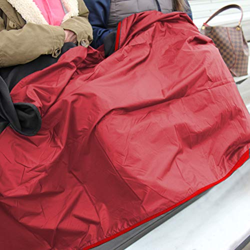 Threadart Personalized Outdoor Rainproof & Windproof Thick Stadium Blanket | for Camping, Picnic, Sports, Festivals, Football, Baseball, Concerts, Parks, Beach 55" x 79" - color: Black/Red