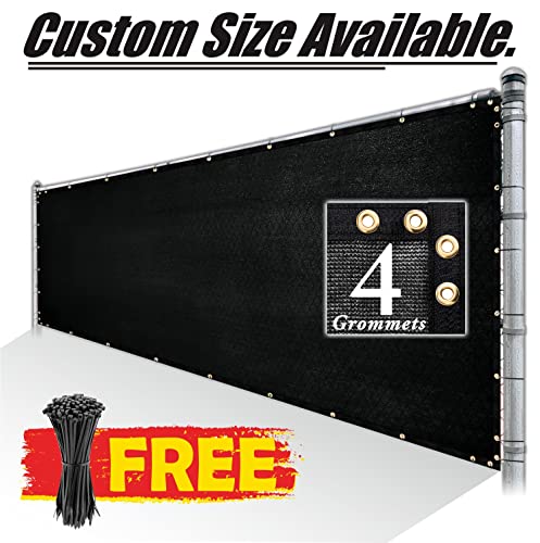 Royal Shade 4' x 10' Black Fence Privacy Screen Windscreen Cover Netting Mesh Fabric Cloth - Cable Zip Ties Included (We Make Custom Size) - color: Black, size: 0 4' x 1 0'
